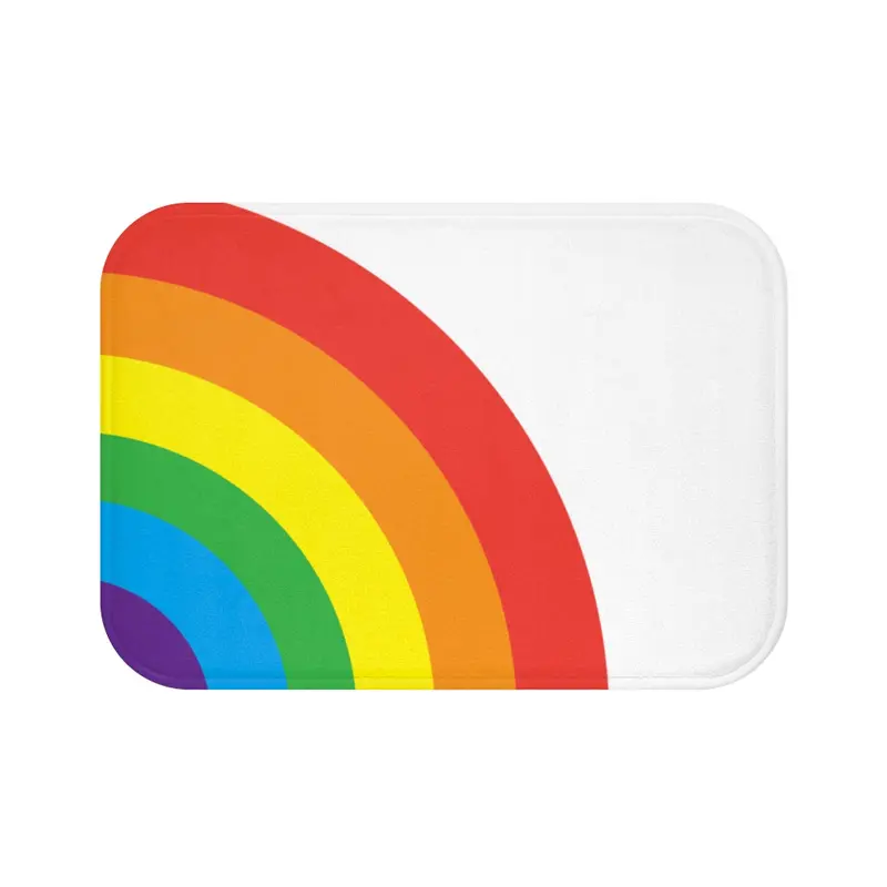 Bold Rainbow-Colored Non-Slip Bath Mat