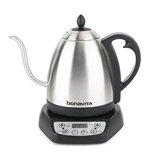 Bonavita 1.0L Variable-Temperature Electric Kettle – Precision Brew Control, Metallic Finish
