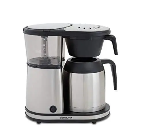 Bonavita BV1901TS Connoisseur 8-Cup One-Touch Coffee Maker – Hanging Filter Basket, Thermal Carafe, Chrome Stainless Steel