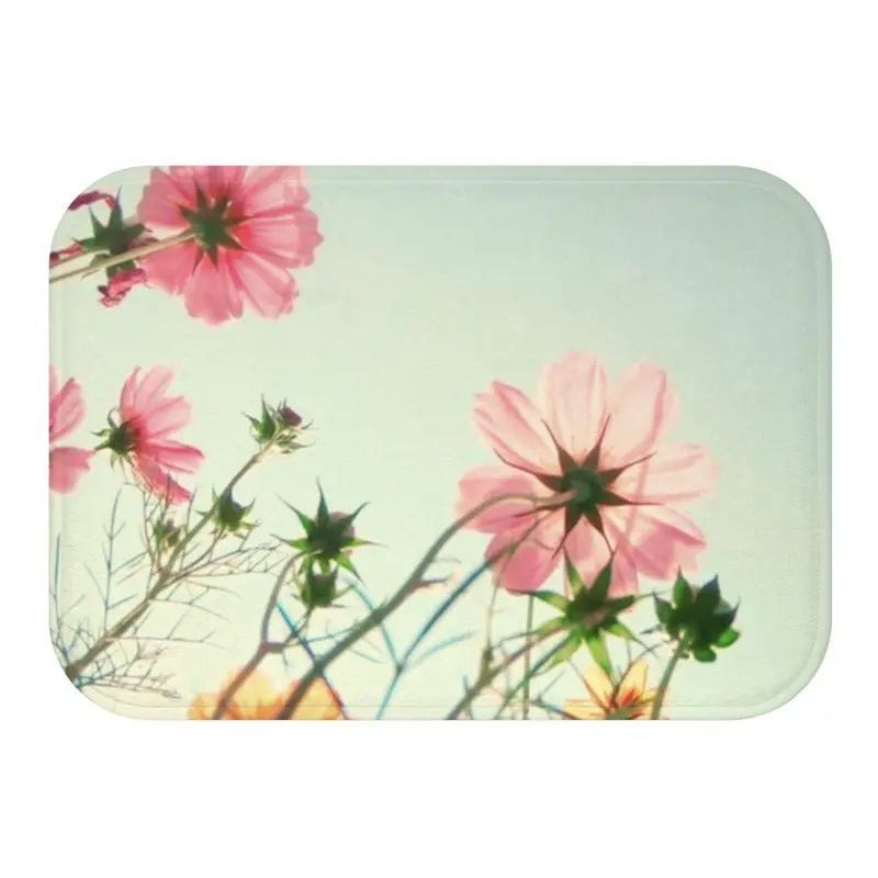 Botanical Flowers-in-the-Field Non-Slip Bath Mat