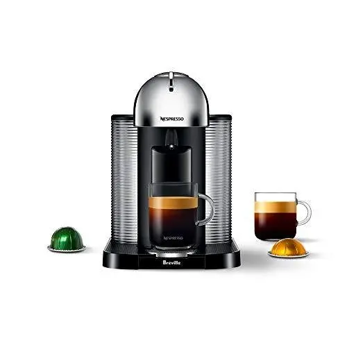 Breville-Nespresso Vertuo Chrome Coffee & Espresso Machine – Premium Capsule System with One-Touch Brewing and Rich Crema Extraction
