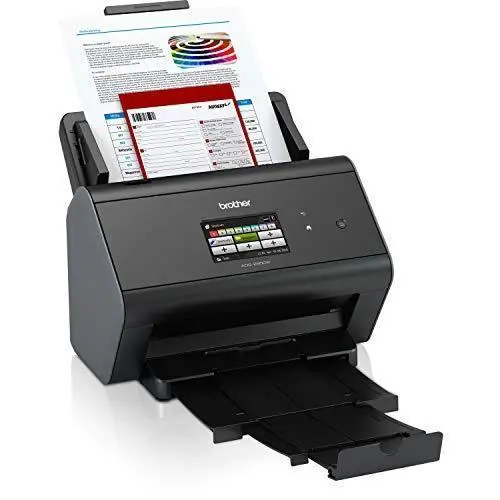 Brother ADS-2800W Wireless Document Scanner – High-Speed Color Scanning with Touchscreen and Continuous Feed Mode (Black)