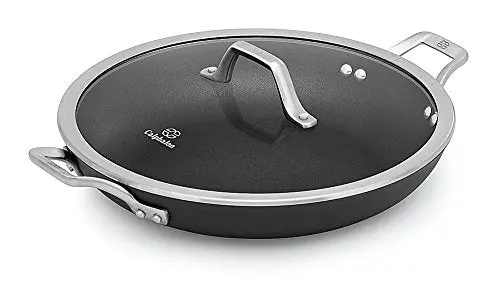 Calphalon Signature Hard-Anodized 12-Inch Chef Pan – Nonstick Covered Skillet with Black Finish