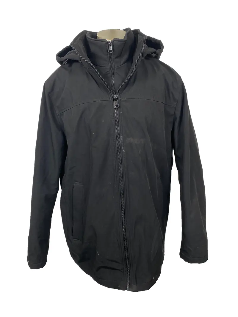 Calvin Klein Men’s Black Wool-Blend Coat – Size L
