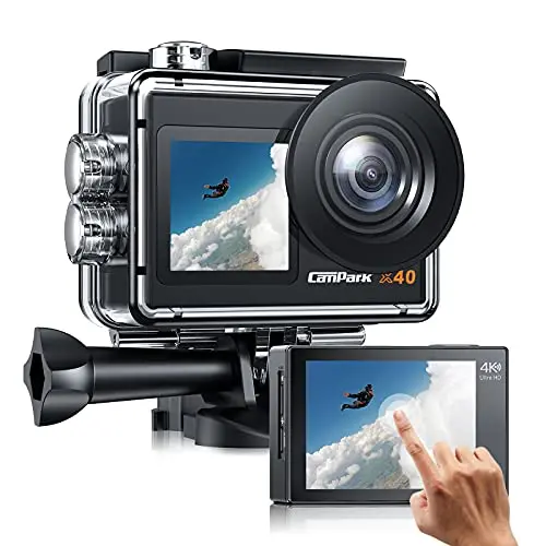 Campark X30 4K Action Camera – Dual-Screen Waterproof Vlogging Cam with EIS, WiFi & GoPro-Compatible Accessories