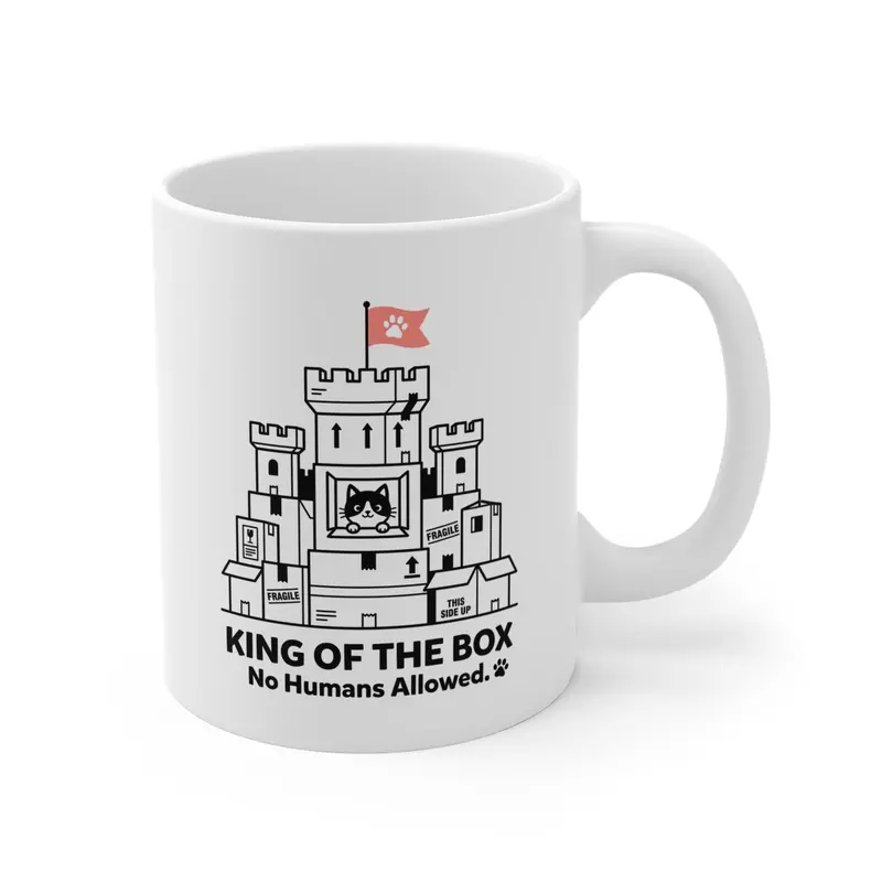 Cardboard Fortress Cat Design Mug