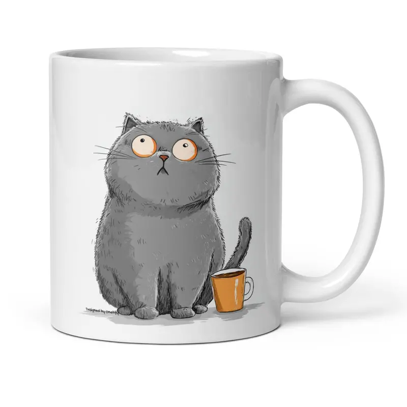 Cat Lover Coffee Mug – Whimsical Feline Design, 11 oz