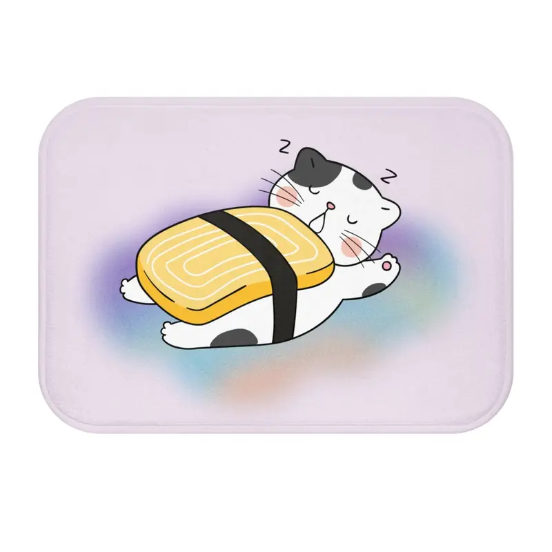 Cat Sushi-Themed Bath Mat – Playful Kitchen or Bathroom Rug