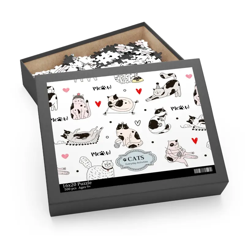 Cat-Themed 500-Piece Jigsaw Puzzle for Adults & Kids