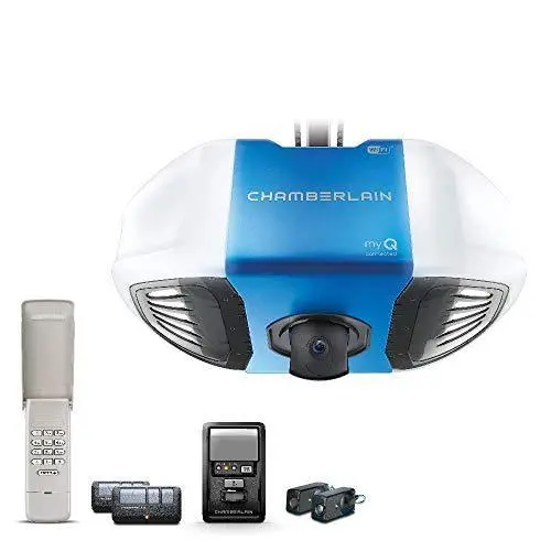 Chamberlain B4545T Smart Garage Door Opener – Belt Drive, Built-in HD Camera, Two-Way Audio, myQ App Control, Blue