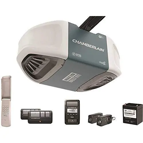 Chamberlain B970T Smart Garage Door Opener – 1.25 HP Belt Drive with Battery Backup, myQ App Control, Wireless Keypad & Ultra-Quiet Operation (Blue)