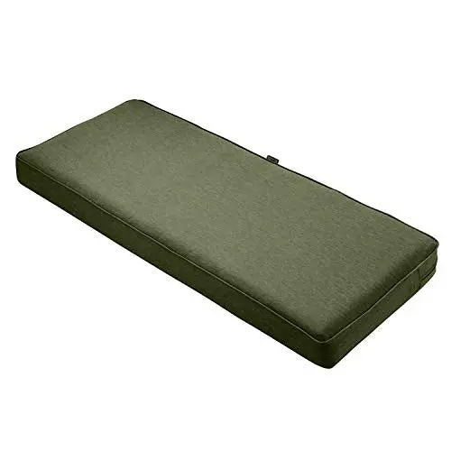 Classic Accessories Montlake Heather Fern Green Outdoor Bench Cushion – Water-Resistant Patio Swing or Loveseat Pad (59″ x 18″ x 3″)