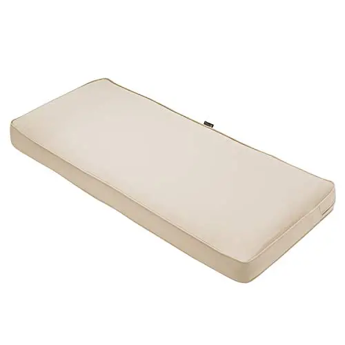 Classic Accessories Montlake Outdoor Bench Cushion – Water-Resistant 59″ Loveseat Pad in Antique Beige