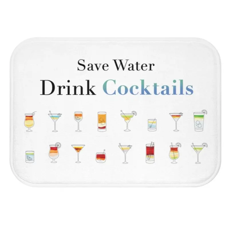 Cocktail Hour Bath Mat – Bartender-Inspired Bathroom Accent Rug