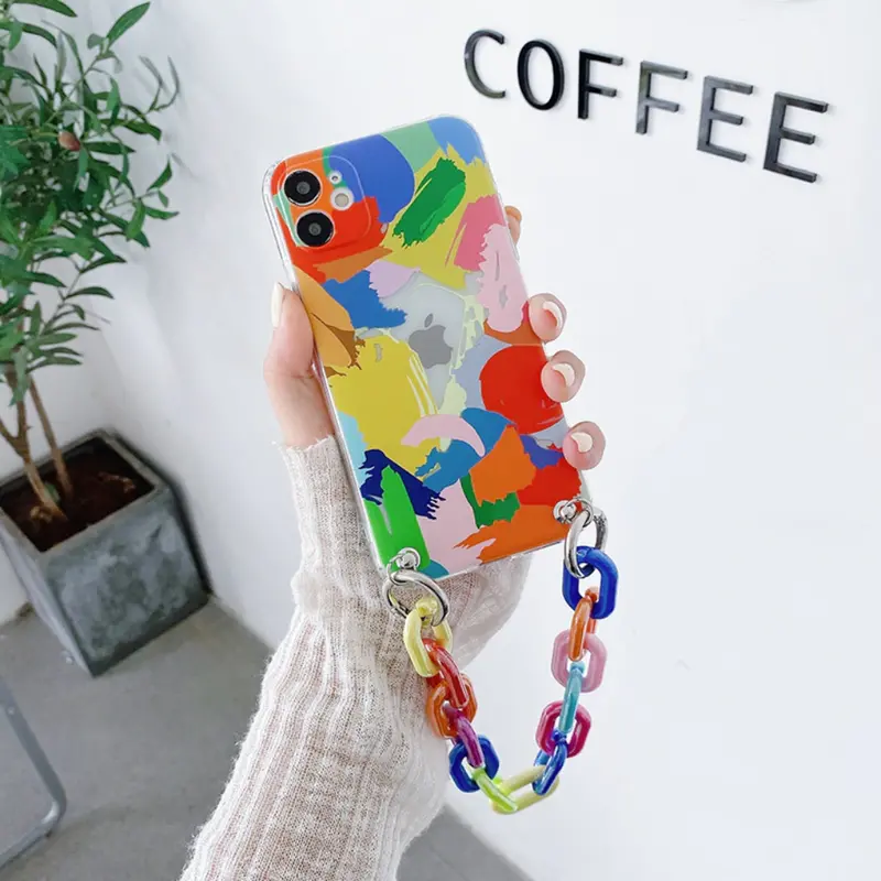 Colorful iPhone Case with Detachable Bracelet Chain