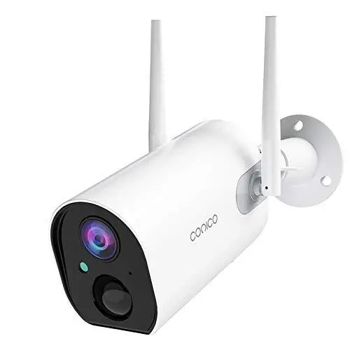 Conico Wireless Rechargeable Security Camera — 1080p WiFi Outdoor Surveillance with PIR Motion Detection, Night Vision, Two-Way Talk, IP65 Rating