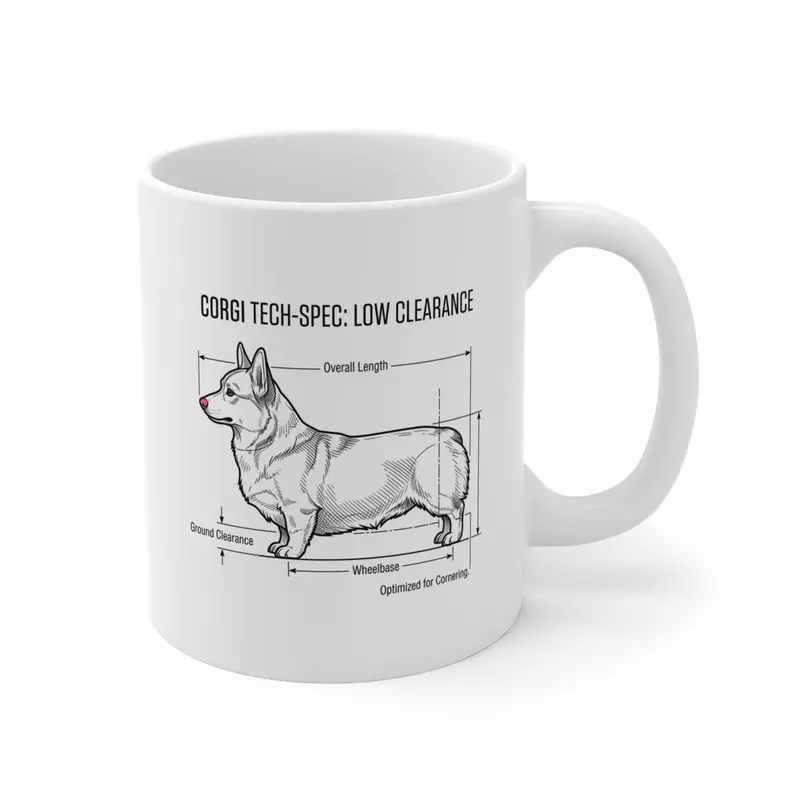 Corgi Ground-Clearance Engineering Mug