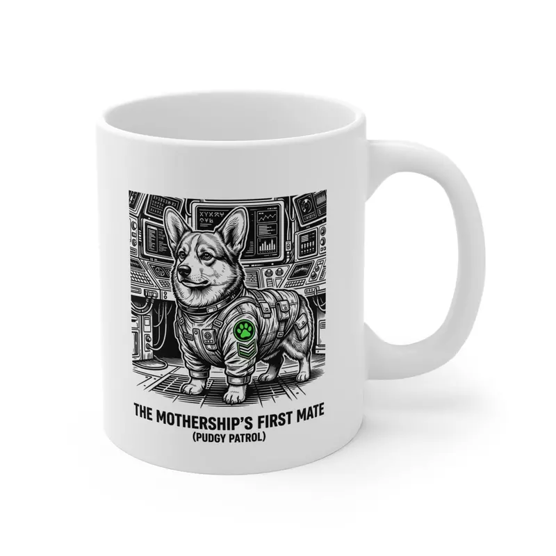 Corgi Mothership First Mate Ceramic Mug