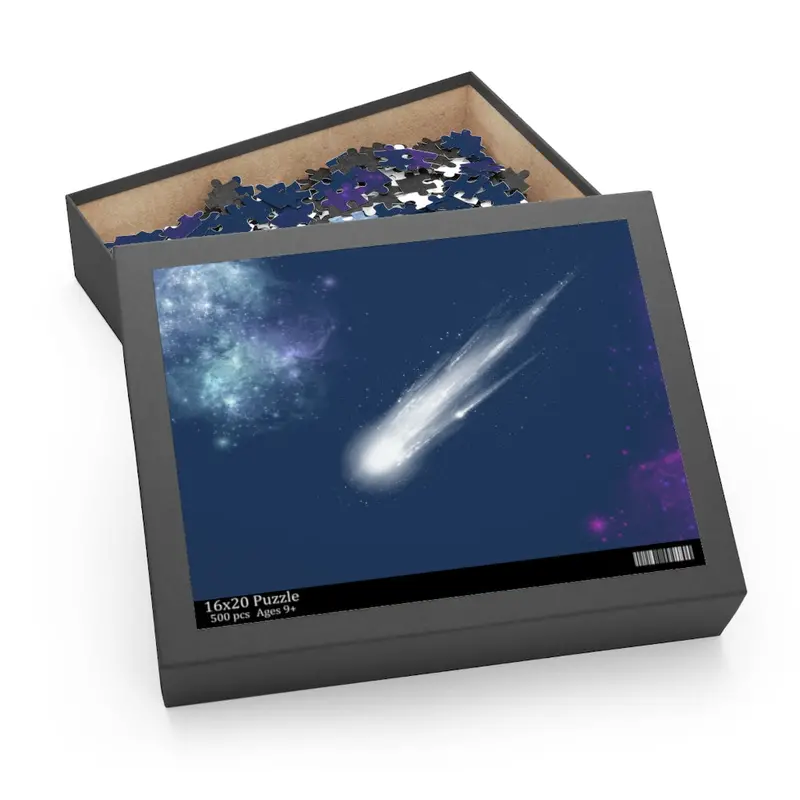 Cosmic Night Sky with Comet Trail 500-Piece Jigsaw Puzzle