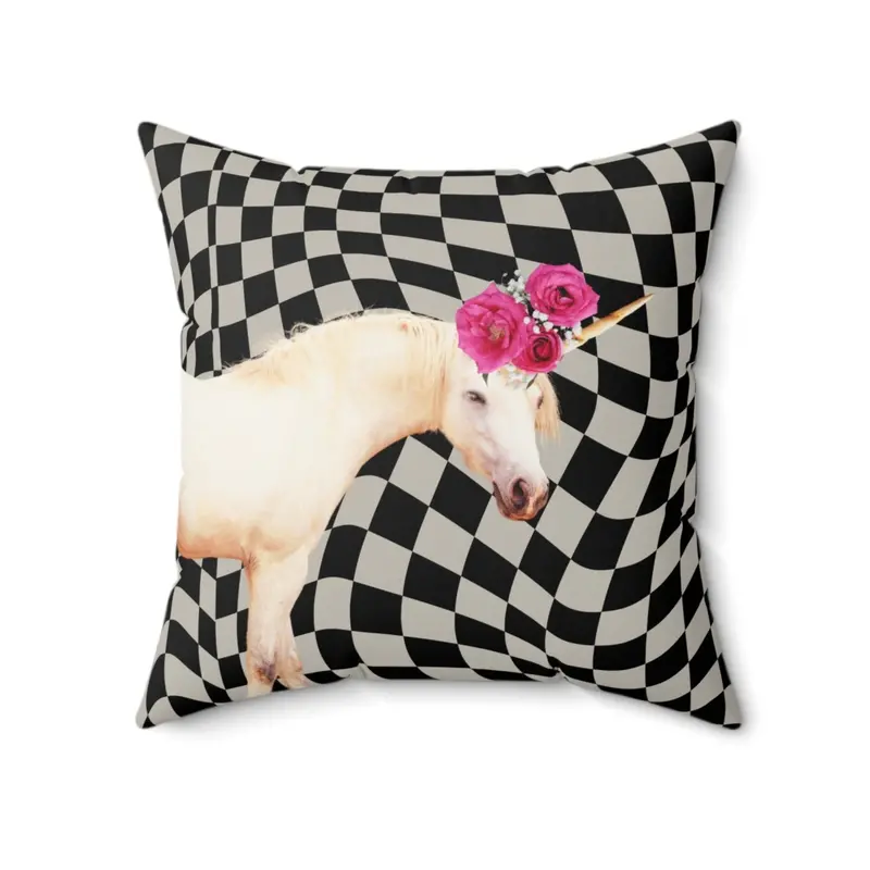 Cosmic Unicorn Square Throw Pillow – Available in 3 Sizes