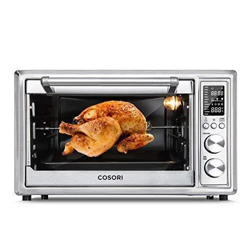 COSORI CO130-AO 12-in-1 Air Fryer Toaster Oven Combo – Rotisserie, Dehydrator, 30L Capacity, 100 Recipes & Accessories (Silver)