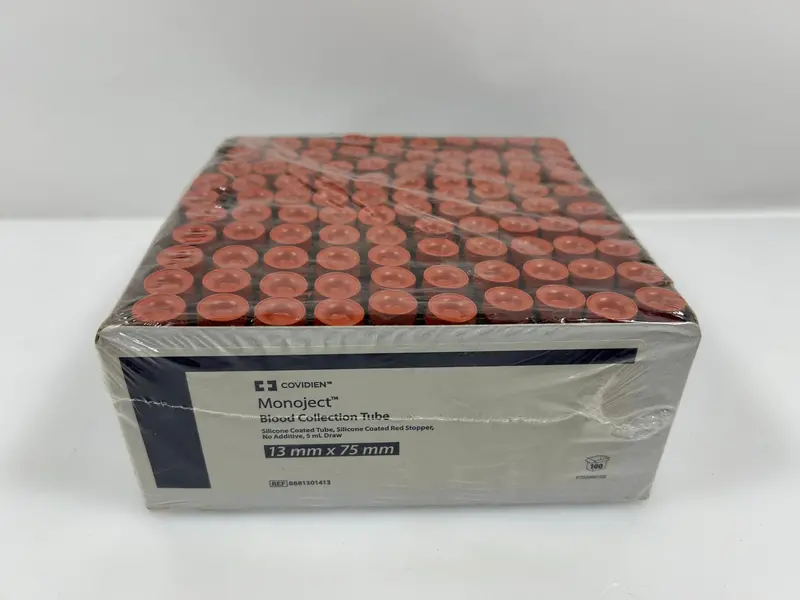 Covidien Monoject Blood Collection Tubes – 13mm × 75mm, Sterile, 100-Piece Pack