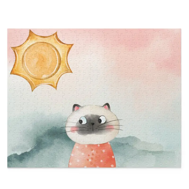 Cozy Morning Cat Scene 500-Piece Jigsaw Puzzle