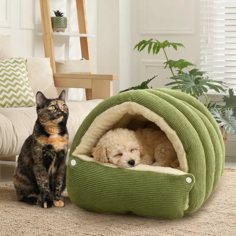 CozyBurrow Insulated Pet Cave Bed – Den-Style Hideaway