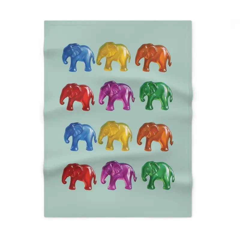 Cuddly Gummy Elephant Soft Fleece Baby Blanket