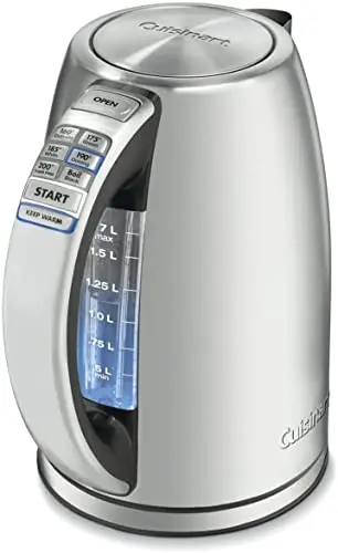 Cuisinart PerfecTemp Cordless Electric Kettle – 1.7L Stainless Steel Variable-Temperature Boiler