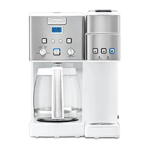 Cuisinart SS-15W Coffee Center – 12-Cup Drip Brewer + Single-Serve Pod Machine in White Stainless Steel