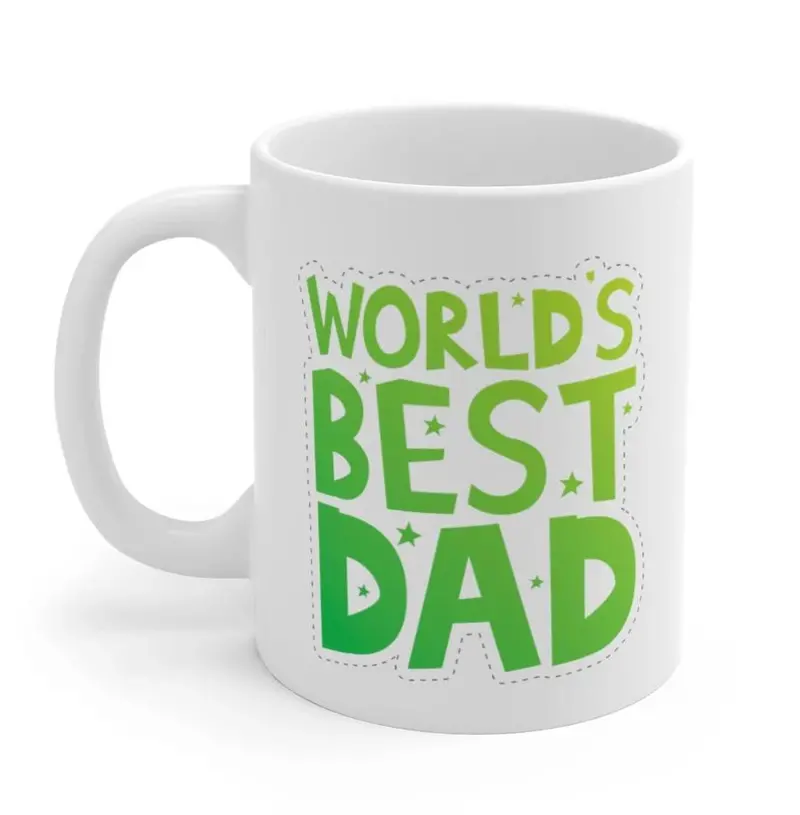 Dad Gift Mug – ‘World’s Best Dad’ Classic Ceramic Coffee Cup