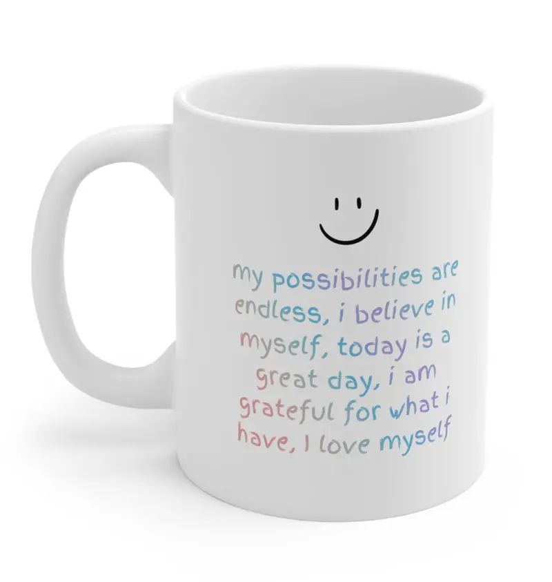 Daily Affirmations Reminder Mug – Encouraging Ceramic Coffee Cup