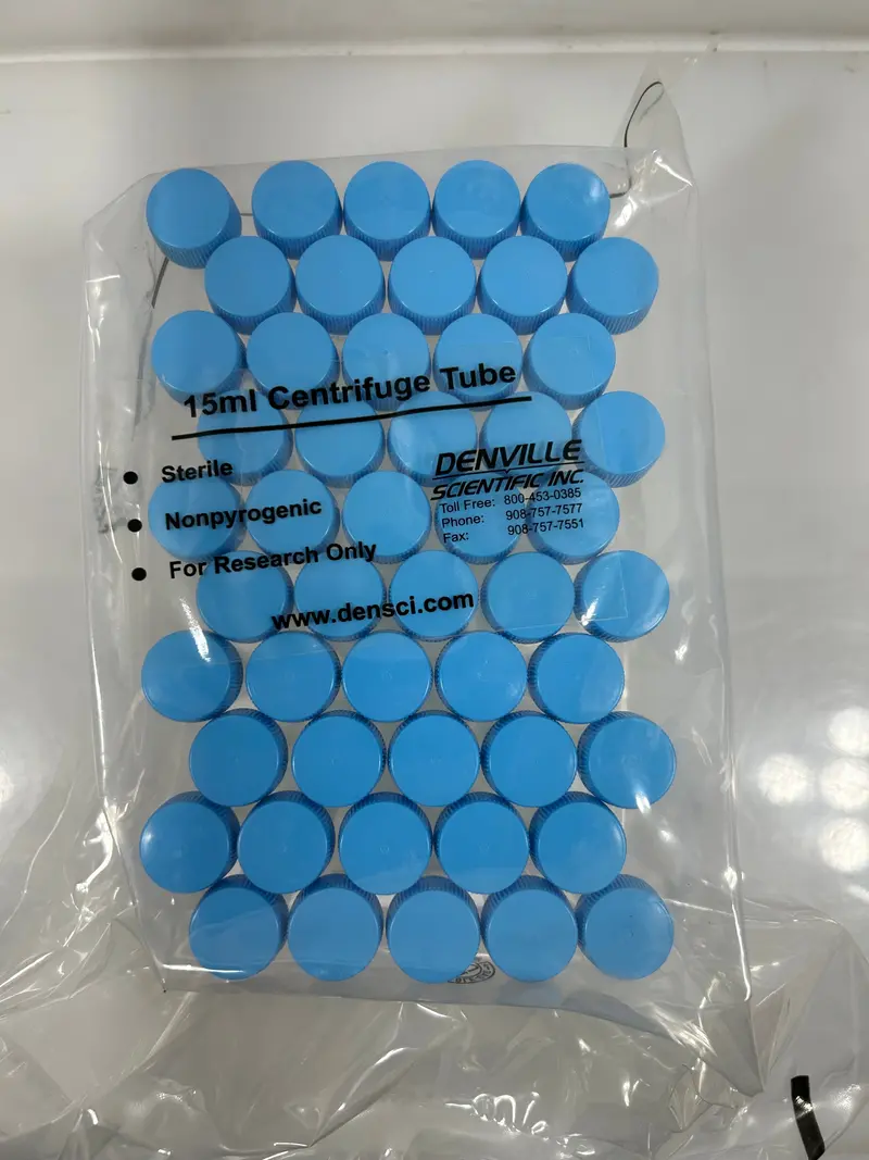 Denville Scientific 15mL Conical Centrifuge Tubes – Pack of 50