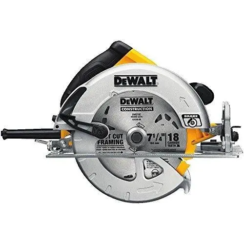 DEWALT DWE575SB 7-1/4″ Circular Saw – 15-Amp Corded Saw with Electric Brake for Enhanced Safety and Cut Accuracy