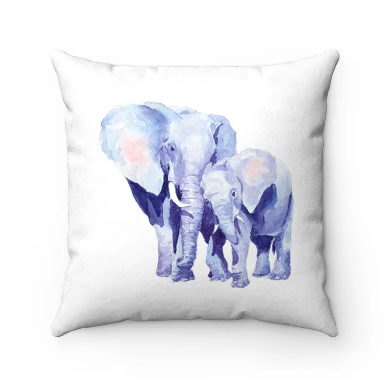 Double-Sided Faux Suede Elephant-Themed Cushion for Living Spaces