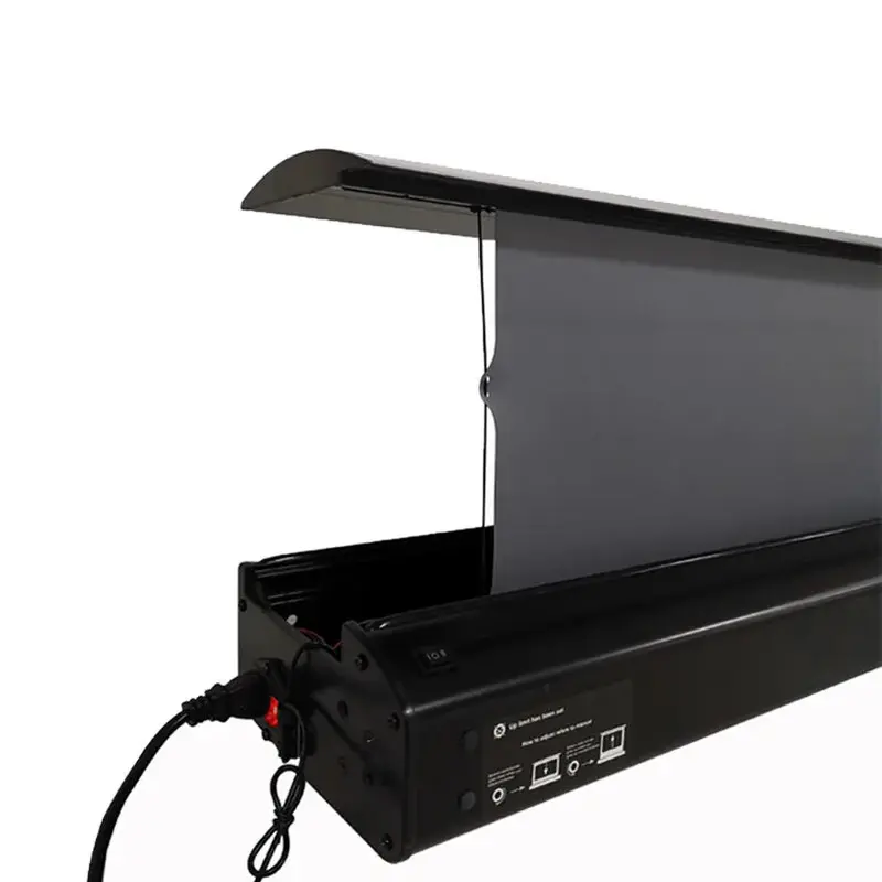 DS2-ALS Motorized Floor-Rising Projector Screen – 72 to 120 Inches, 4K-Compatible Foldaway Design for Home Theater
