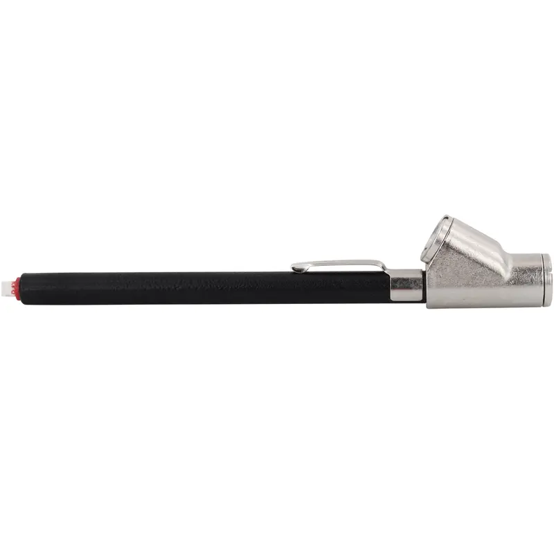 Dual-Head Straight-Foot Tire Pressure Gauge – Matte Black Finish (2–120 PSI)