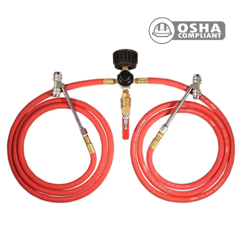 Dual-Head Truck Tire Inflator with Built-In Pressure Gauge and Regulator