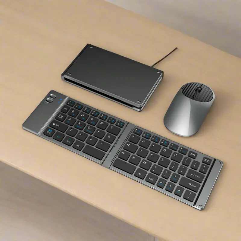 Dual-Mode Foldable Wireless Keyboard and Mouse Combo – Compact Travel Set