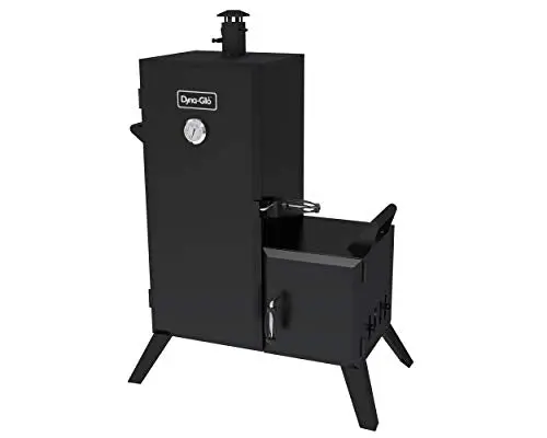 Dyna-Glo DGO1176BDC-D Vertical Offset Charcoal Smoker – Heavy-Duty Offset Smoker for Authentic BBQ Flavor
