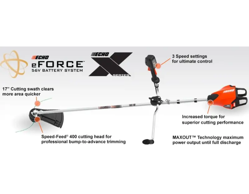 ECHO DSRM-2600UC2 56V U-Handle Brushcutter Kit – Cordless Professional Grade