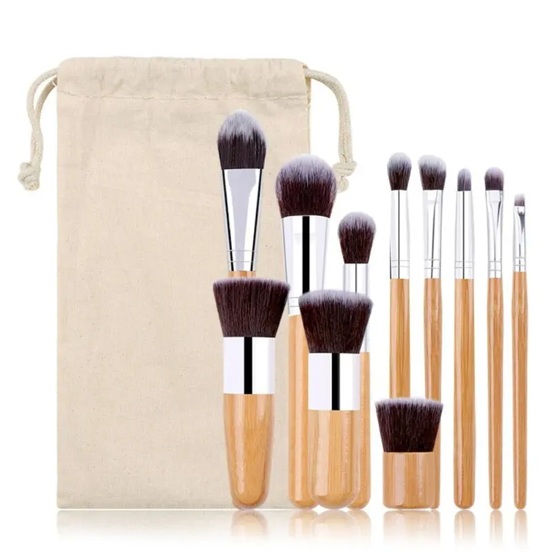 Eco-Friendly Bamboo 11-Piece Makeup Brush Set