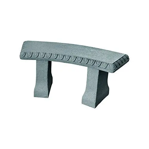 EMSCO Garden Bench – Lightweight Resin Bench with Natural Granite Finish, 12-Inch Height