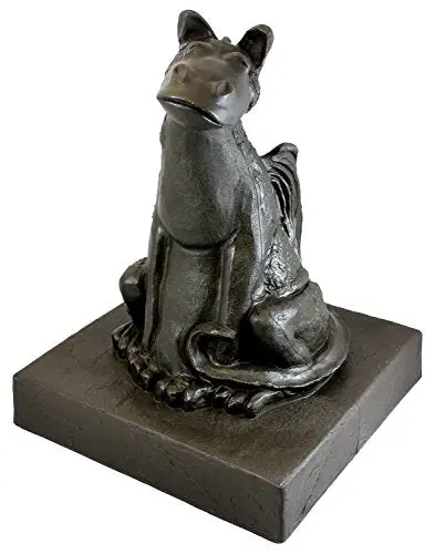 Emsco Smiling Dragon Garden Statue – 21-Inch Bronze Outdoor Ornament