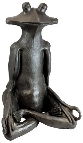 Emsco Yoga Frog Garden Statue – Handcrafted Resin Sculpture with Natural Finish (21″ Bronze)