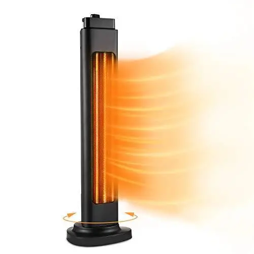 ETL-Certified Electric Patio Heater – 750W/1500W Radiant Heater with 90° Oscillation, Tip-Over Protection & Waterproof Design