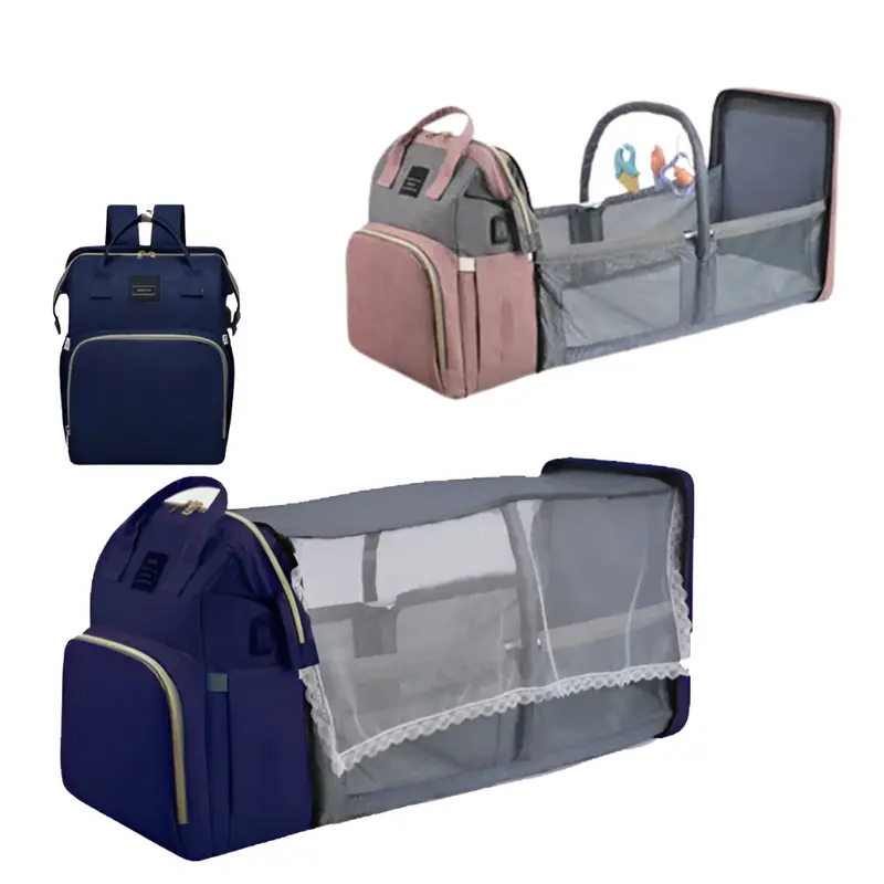 Expandable Multi-Compartment Diaper Bag with Toy Storage Mode