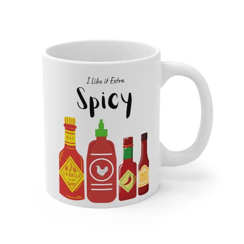Extra Spicy Hot Sauce Ceramic Mug – ‘I Like It’ Design