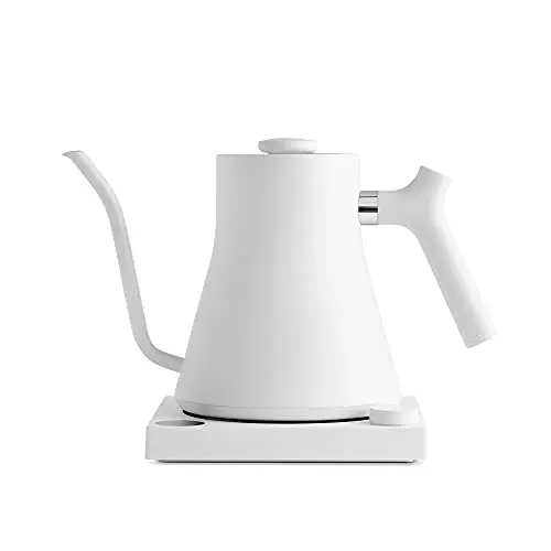 Fellow Stagg EKG Gooseneck Kettle – Matte White Stainless Steel Electric Pour-Over Kettle, 0.9L, Fast-Boil Precision Brewing